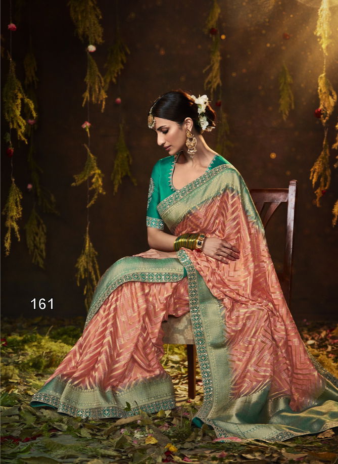 Bandhej Sindhuri By Kimora Heavy Wedding Bridal Saree Catalog